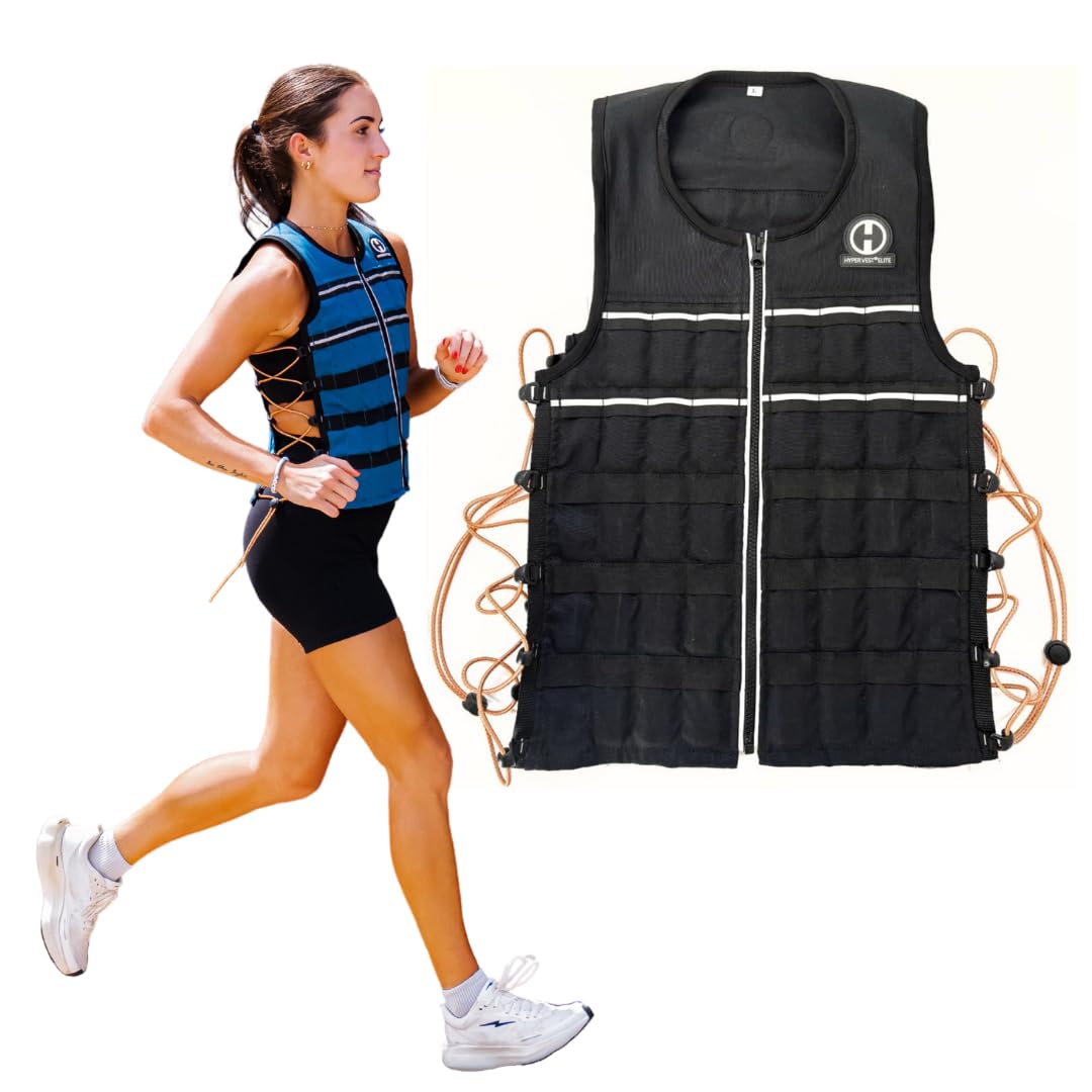 HYPERWEAR Hyper Vest Elite Verstellbare Gewichtsweste Gewicht 10lbs Biss 20lbs, Robustes schwarzes C