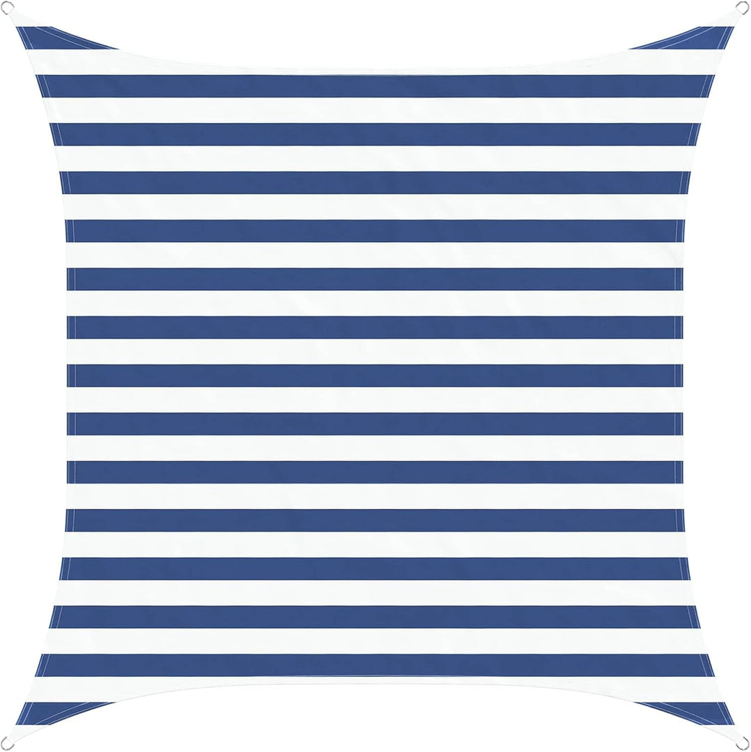 vidaXL Sonnensegel Blau und Weiss 2 x 2 m 100% Polyester Oxford, Balkon-Überdachung, stylische Outdo