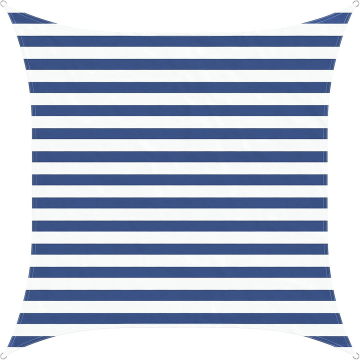 vidaXL Sonnensegel Blau und Weiss 2 x 2 m 100% Polyester Oxford, Balkon-Überdachung, stylische Outdo