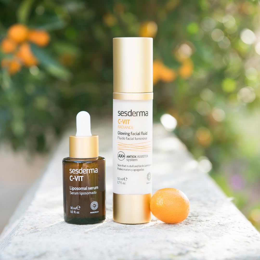 Sesderma | C-Vit Liposomales Serum | Hydratisierte und Strahlende Haut | Antioxidatives Serum für Al