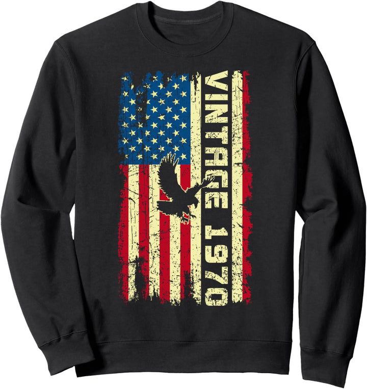 Vintage 1970 USA Flag 50 Years Old Great Eagle 50th Birthday Sweatshirt