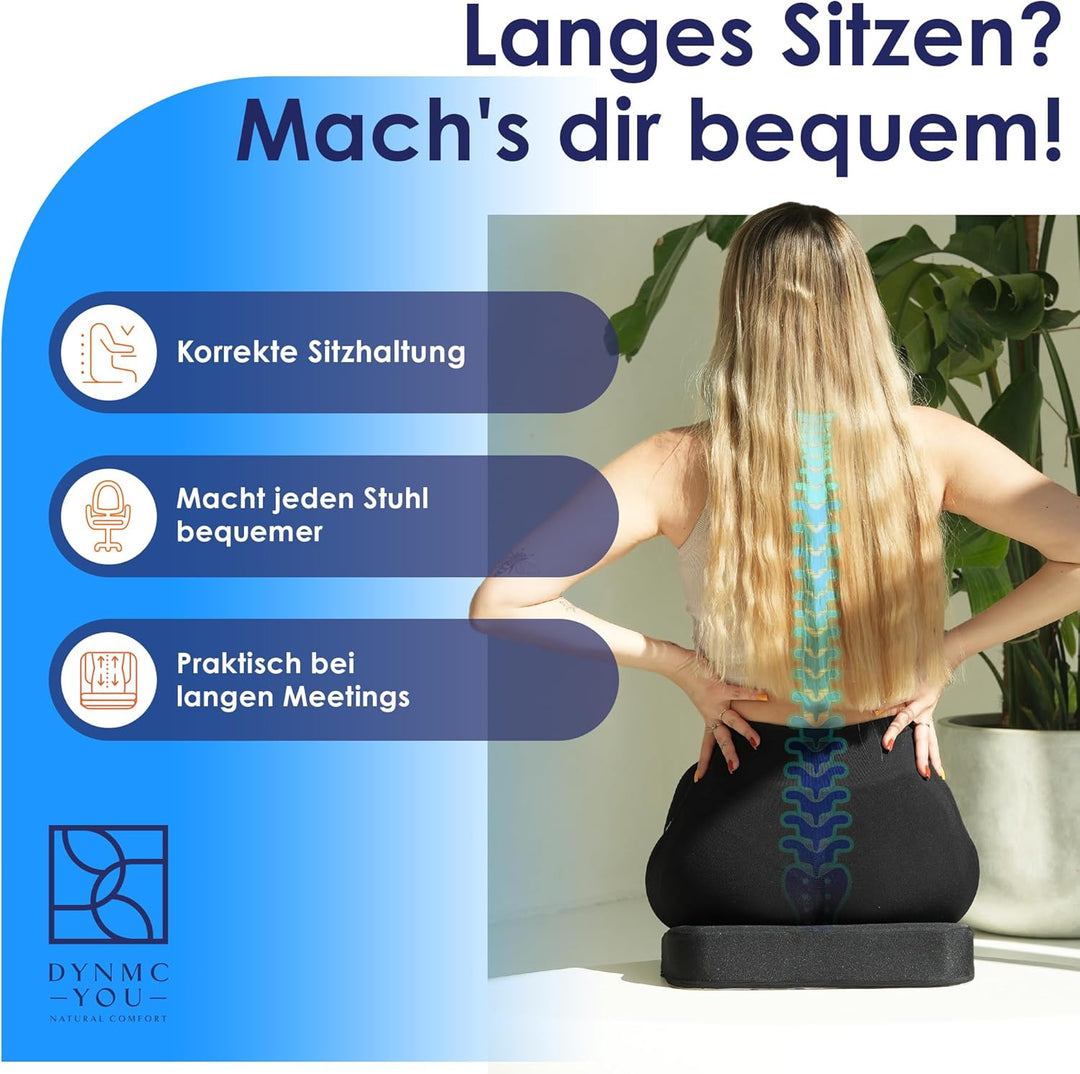 DYNMC you Keilkissen Stuhl - Test SEHR GUT - Sitzkissen Stuhl - Mit Physiotherapeuten Entwickelt - E