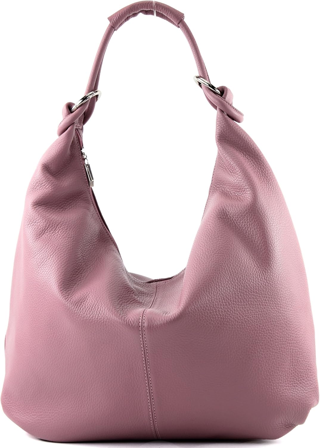 modamoda de - 337 - ital Schultertasche Hobo Shopper Leder Altrosa2021, Altrosa2021