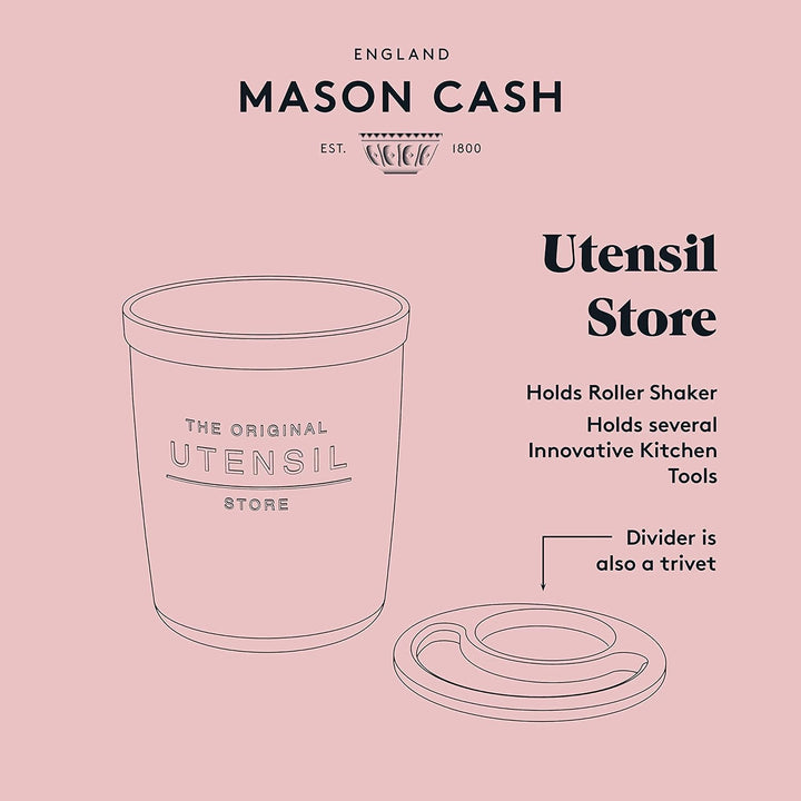 Mason Cash Innovative Küchenhelfer Topf und Untersetzer, Keramik, aus/weiss, 16 x 16 x 20 cm Utensil