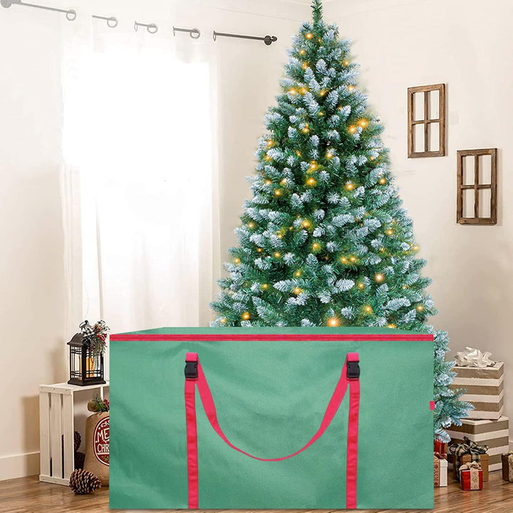 HIUOUIH Weihnachtsbaum Tasche 122 x 38 x 51 cm Tannenbaum Oxford Wasserdicht Aufbewahrungstasche Wei