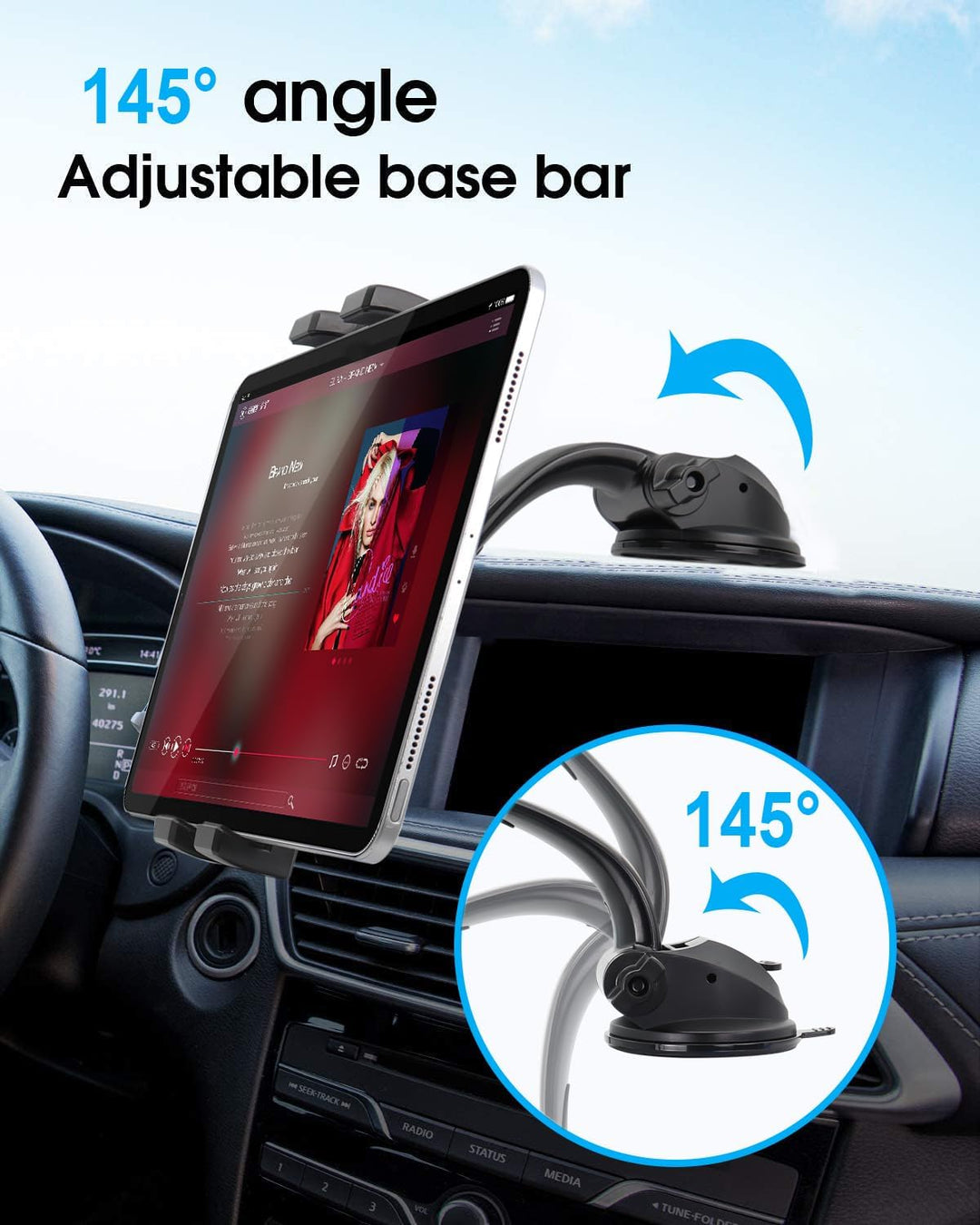 woleyi Autohalterung Tablet Armaturenbrett, Tablet & Handyhalter Auto Saugnapf mit Ultra Stabile für