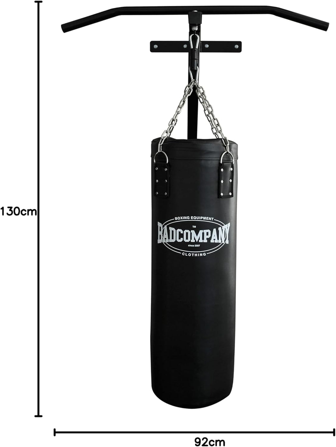 Bad Company Klimmzugstange, Boxsack und Wandhalterung im Set I gefüllter Sandsack 90 x 30 cm (23 kg)