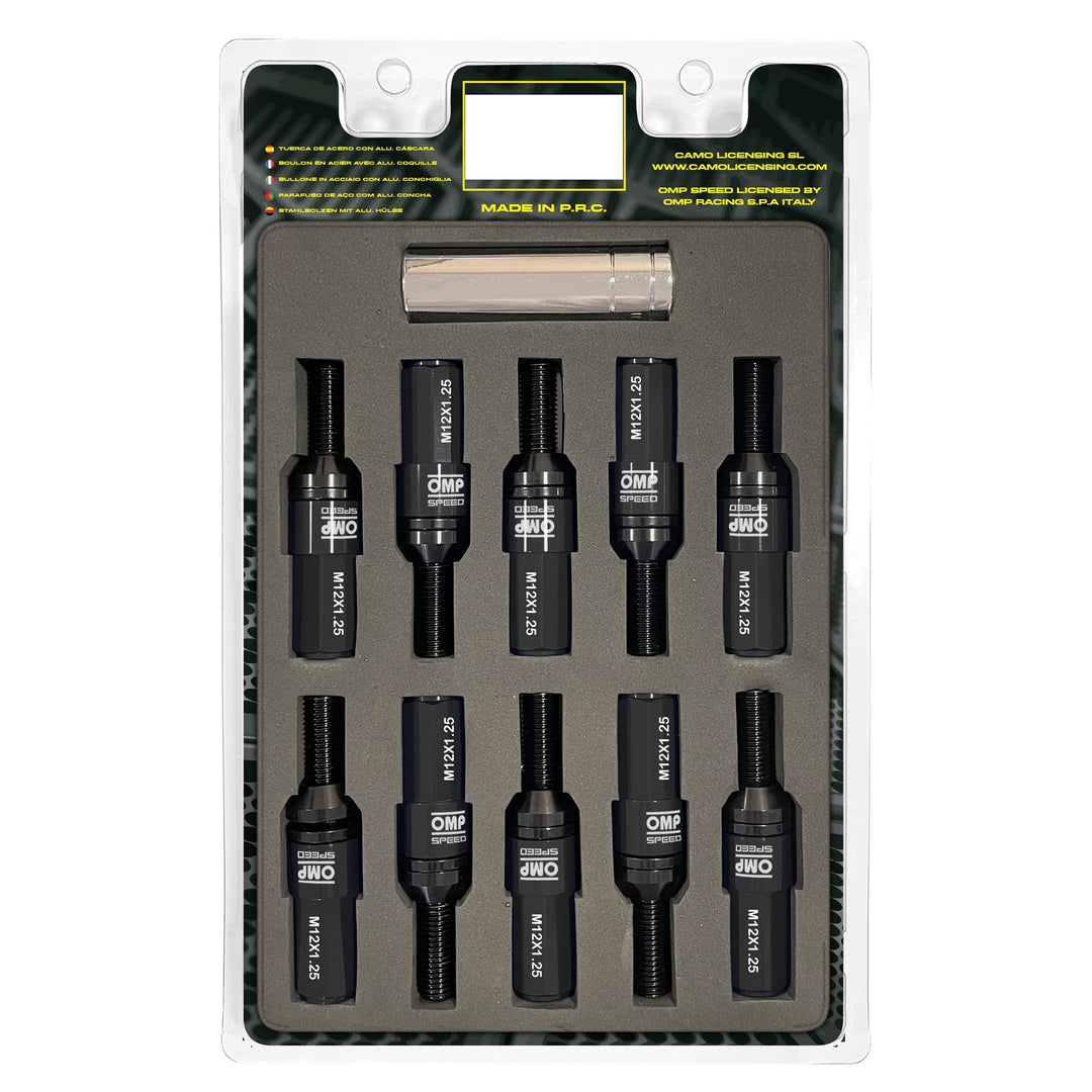 OMP SPEED - Set Performance-Schrauben mit Aluminiumschutz, M12X1.25, HEX: 17-19, L: 28 mm, Farbe: sc