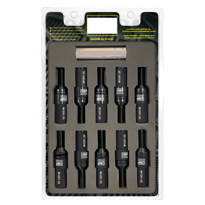 OMP SPEED - Set Performance-Schrauben mit Aluminiumschutz, M12X1.25, HEX: 17-19, L: 28 mm, Farbe: sc