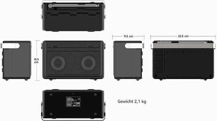PerfectPro Baustellenradio AUDISSE, WiFi internetradio, DAB+ und UKW-Empfang, Bluetooth, Akku integr
