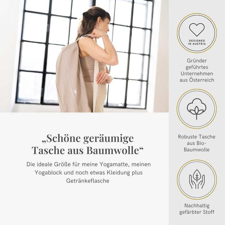 Lotuscrafts® Yogatasche PUNE aus Bio-Baumwolle, Fair & Ökologisch hergestellt, Ideale Yogatasche für
