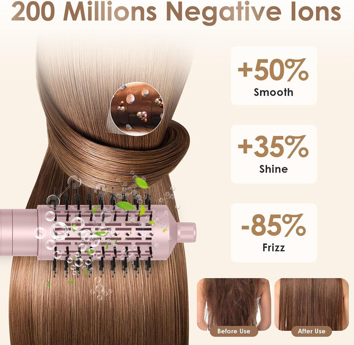 Rotierende Haarbürste, Air Styler 800 W, Ionen-Haartrockner, Heizbürste, 3-in-1, Lockenstab 38/50 mm