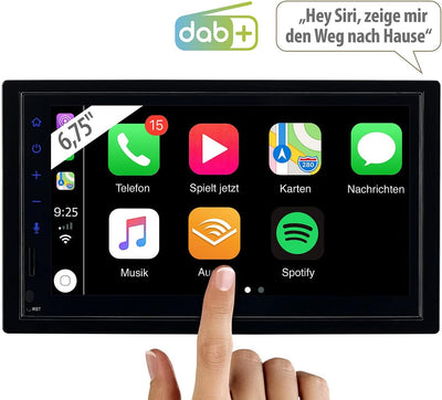 Creasono Autoradio 2DIN: 2-DIN-Autoradio mit Apple CarPlay, DAB+, Freisprecher, 17,1-cm-Display (Aut