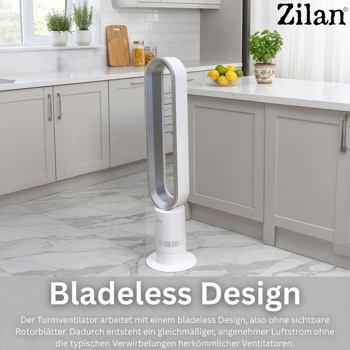 Zilan Turmventilator leise mit Fernbedienung – energiesparender BLDC Motor Standventilator mit Kühlu
