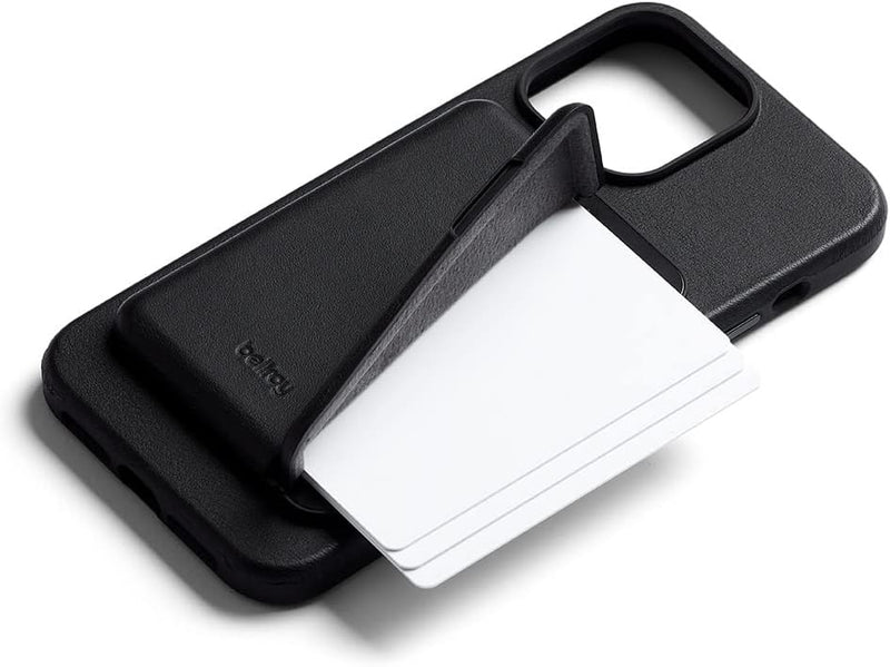 Bellroy Mod Hülle + Brieftasche für iPhone 14 Plus - (Leder-Handyhülle, Slim Card Holde) - Black Sch