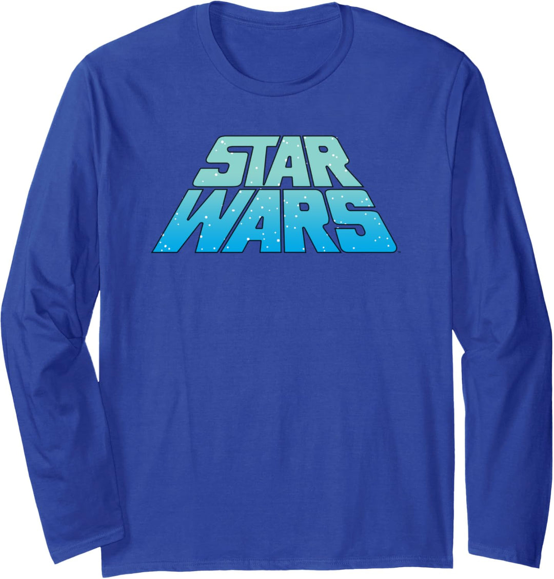Star Wars Slanted Logo With Stars Langarmshirt