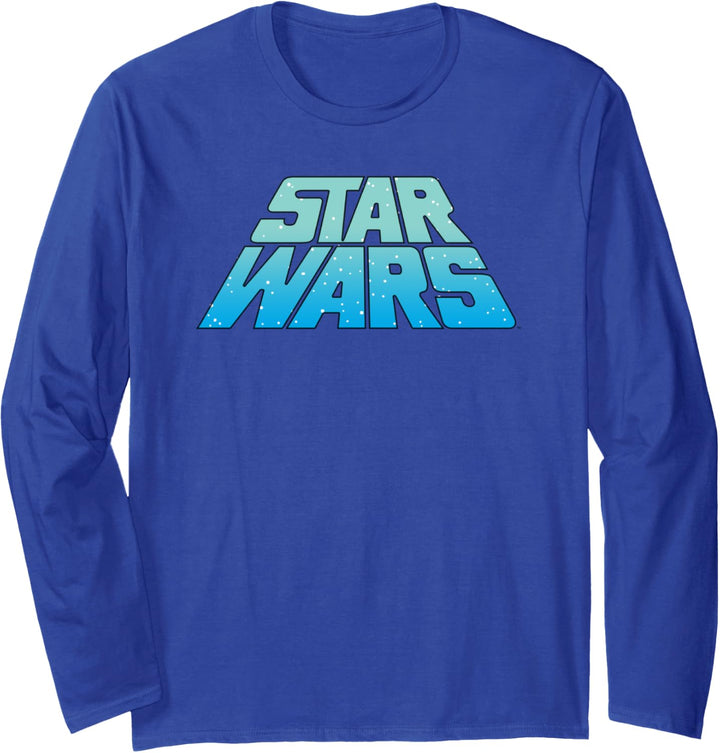 Star Wars Slanted Logo With Stars Langarmshirt