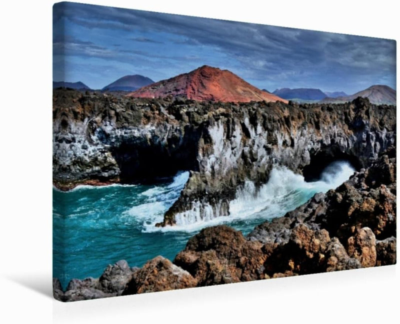 Premium Textil-Leinwand 45 x 30 cm Quer-Format Lanzarote | Wandbild, HD-Bild auf Keilrahmen, Fertigb