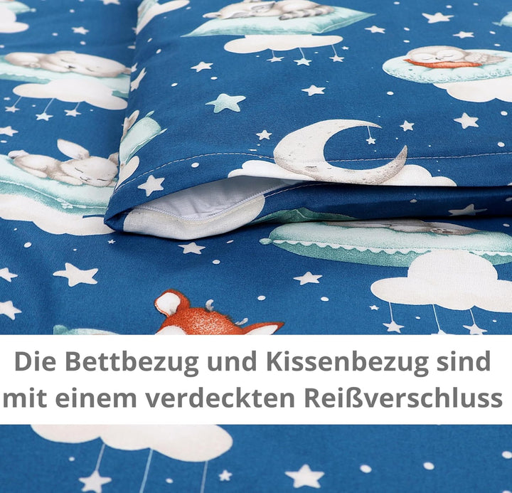 TupTam Unisex Baby Wiegenset 4-teilig Bettwäsche-Set: Bettdecke und Kopfkissen mit Bezug, Farbe: Sch