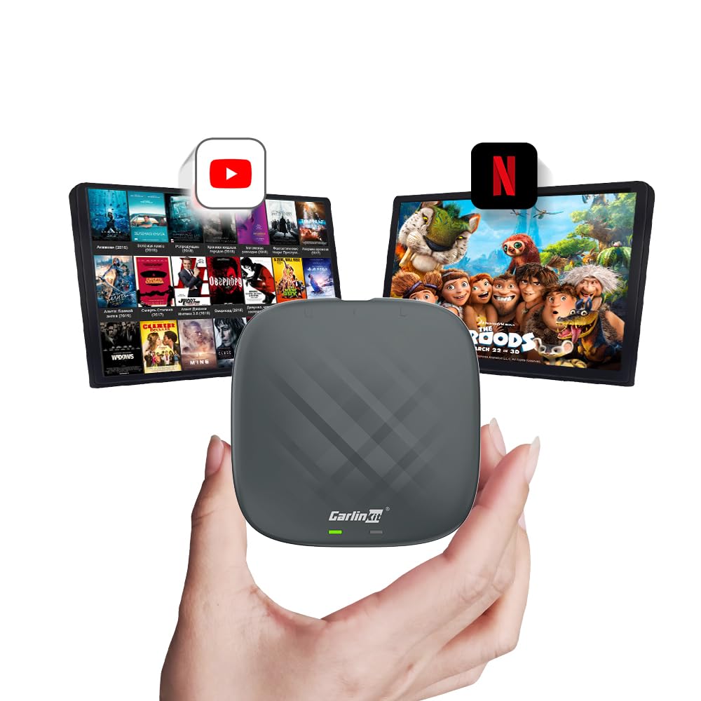 CarlinKit 2026 Wireless CarPlay & Android Auto AiBox Adapter, für Autos mit kabelgebundenem CarPlay,
