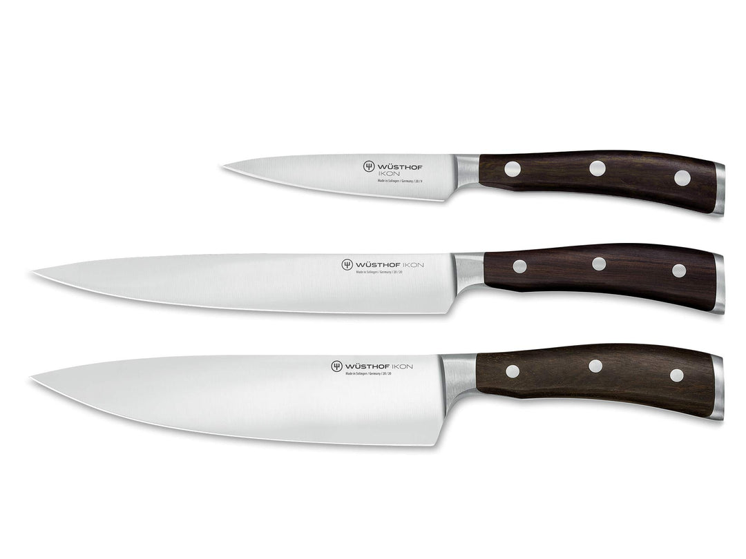 WÜSTHOF Ikon Messersatz mit 3 Messern, Silber