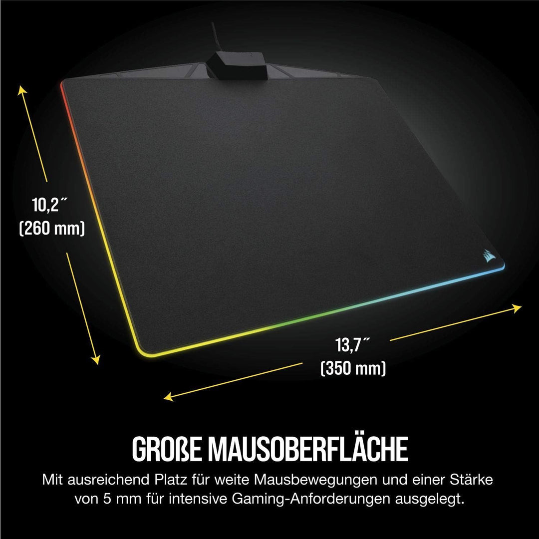 Corsair MM800 Polaris RGB Gaming Mauspad (Medium, RGB 15 Zonen Beleuchtung, Harte Oberfläche, 400mm