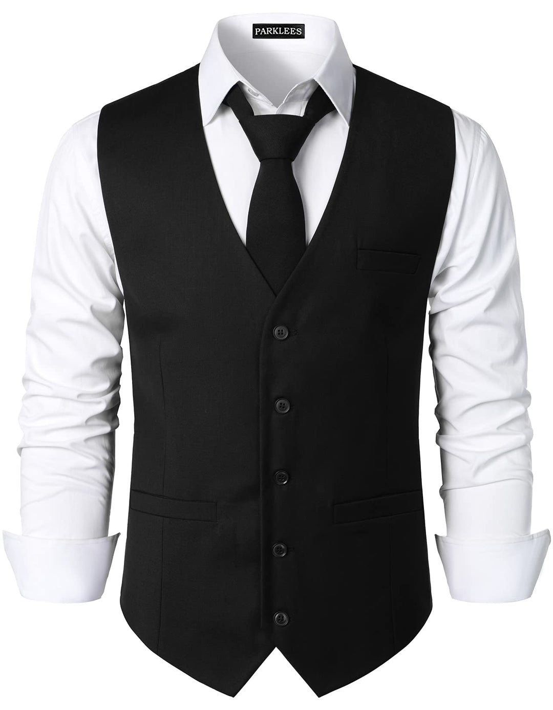 PARKLEES Herren Hipster Urban Design Business Formale Weste Slim Fit Anzug Smoking Kleid Weste M Sch