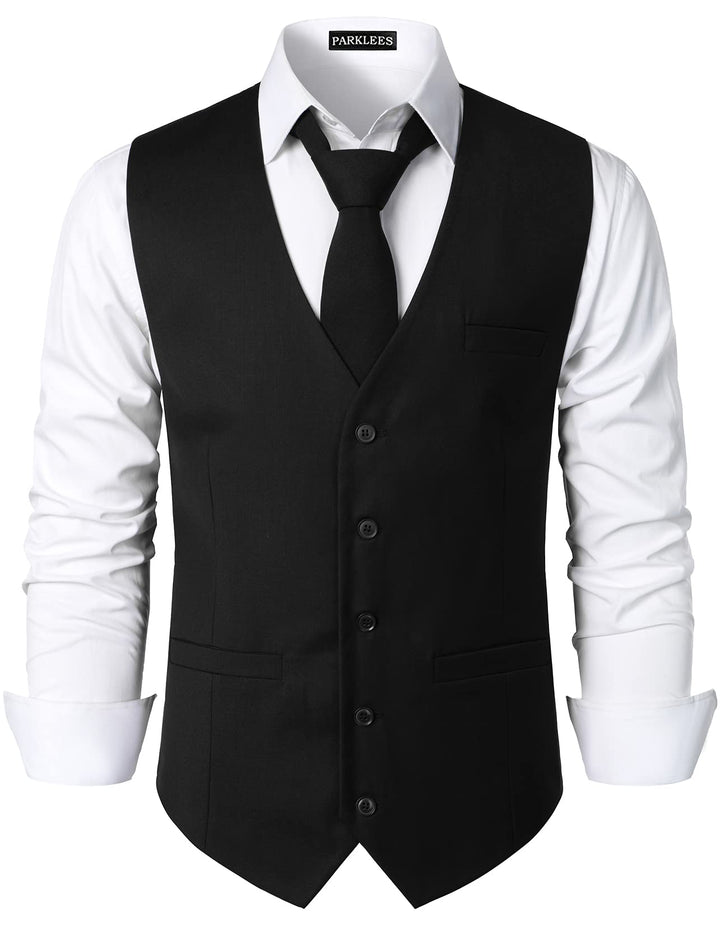PARKLEES Herren Hipster Urban Design Business Formale Weste Slim Fit Anzug Smoking Kleid Weste M Sch