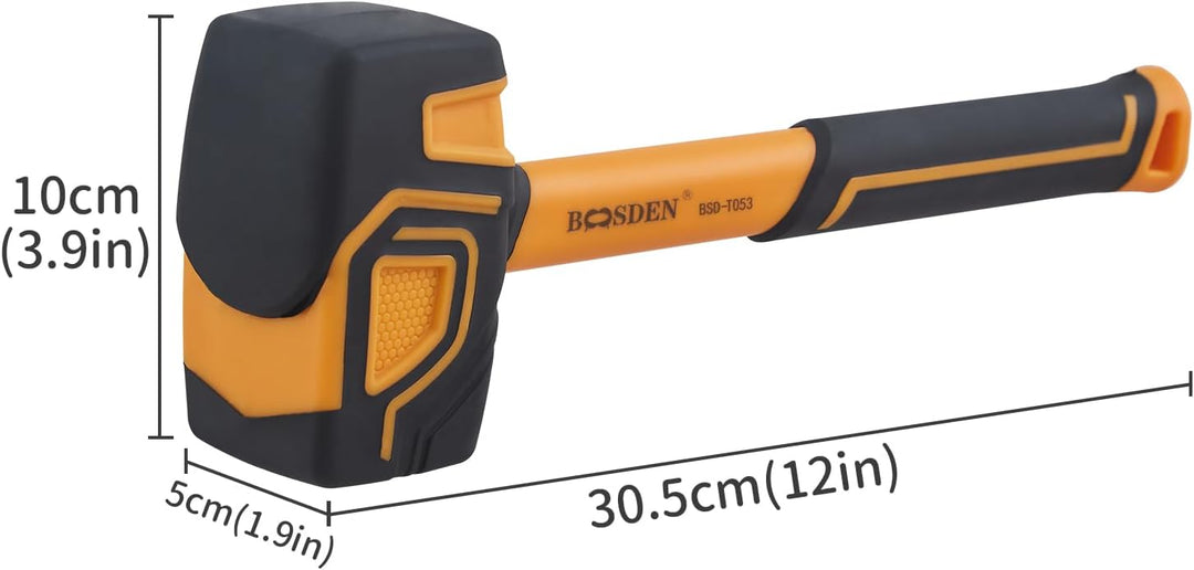 BOOSDEN Gummihammer, 567g, Gummihammer Camping, Gummihammer Gross, Hammer mit Haken Ergonomischem Gr