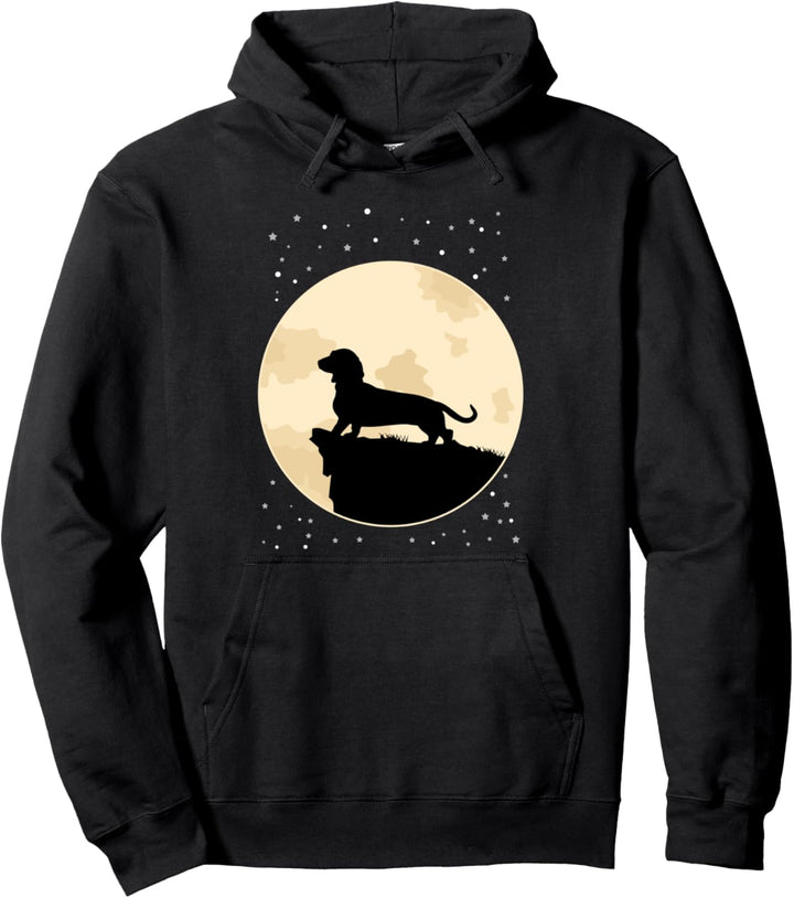 Dackel im Mond - Hundebesitzer Pullover Hoodie