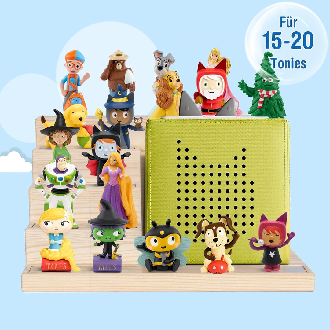Todeco Tonie-Regal für Toniebox Hörfiguren, Magnetische Aufbewahrung für 15-20 Tonie, Wandregal und