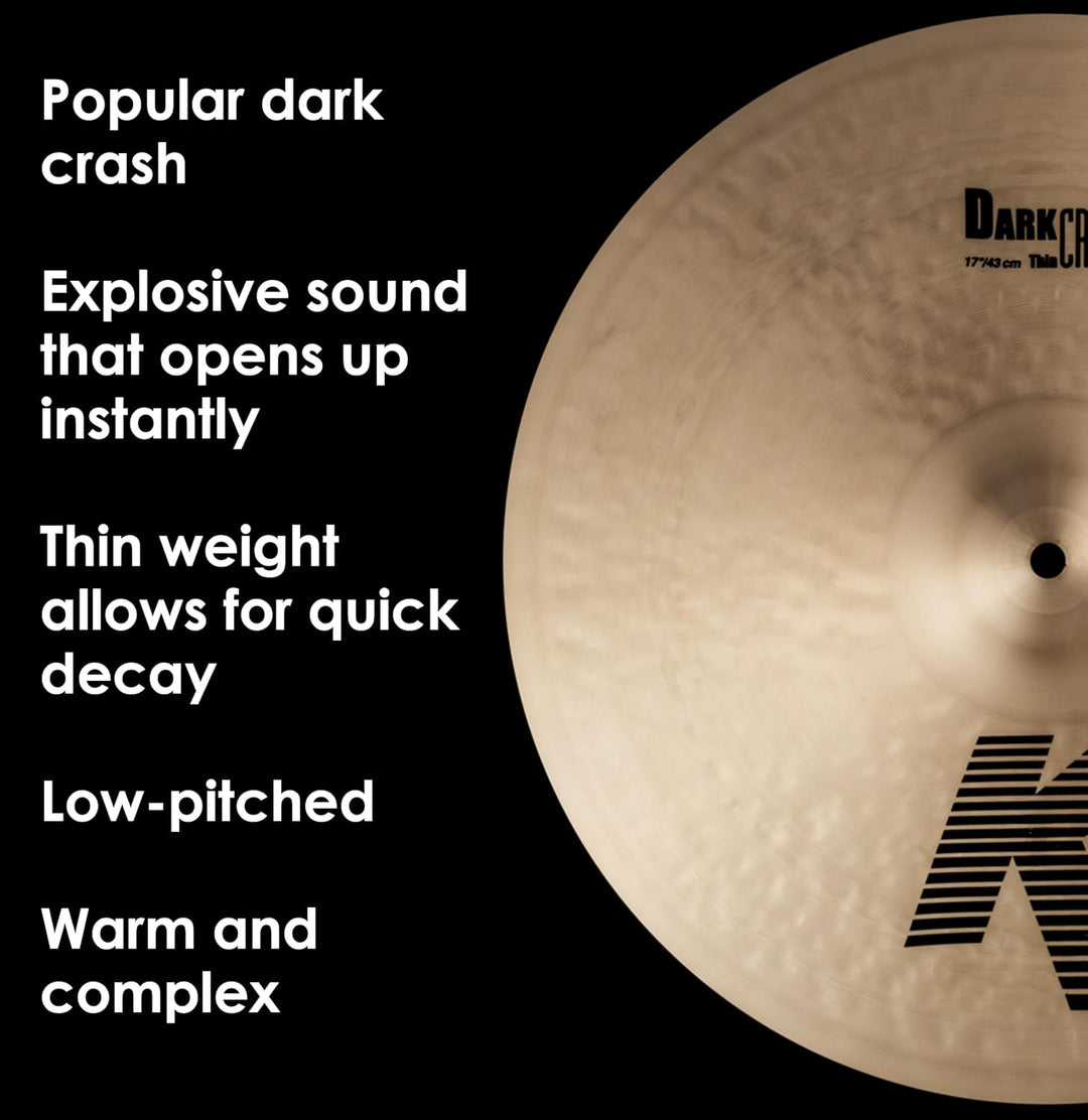 Zildjian K Zildjian Series - 17" Dark Crash Thin Cymbal 17 Zoll Dark Thin Crash, 17 Zoll Dark Thin C