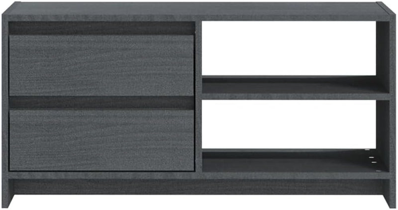 homiuse TV-Schrank TV Lowboard Grau 80x31x39 cm Massivholz Kiefer TV Board Fernsehschrank Fernsehtis