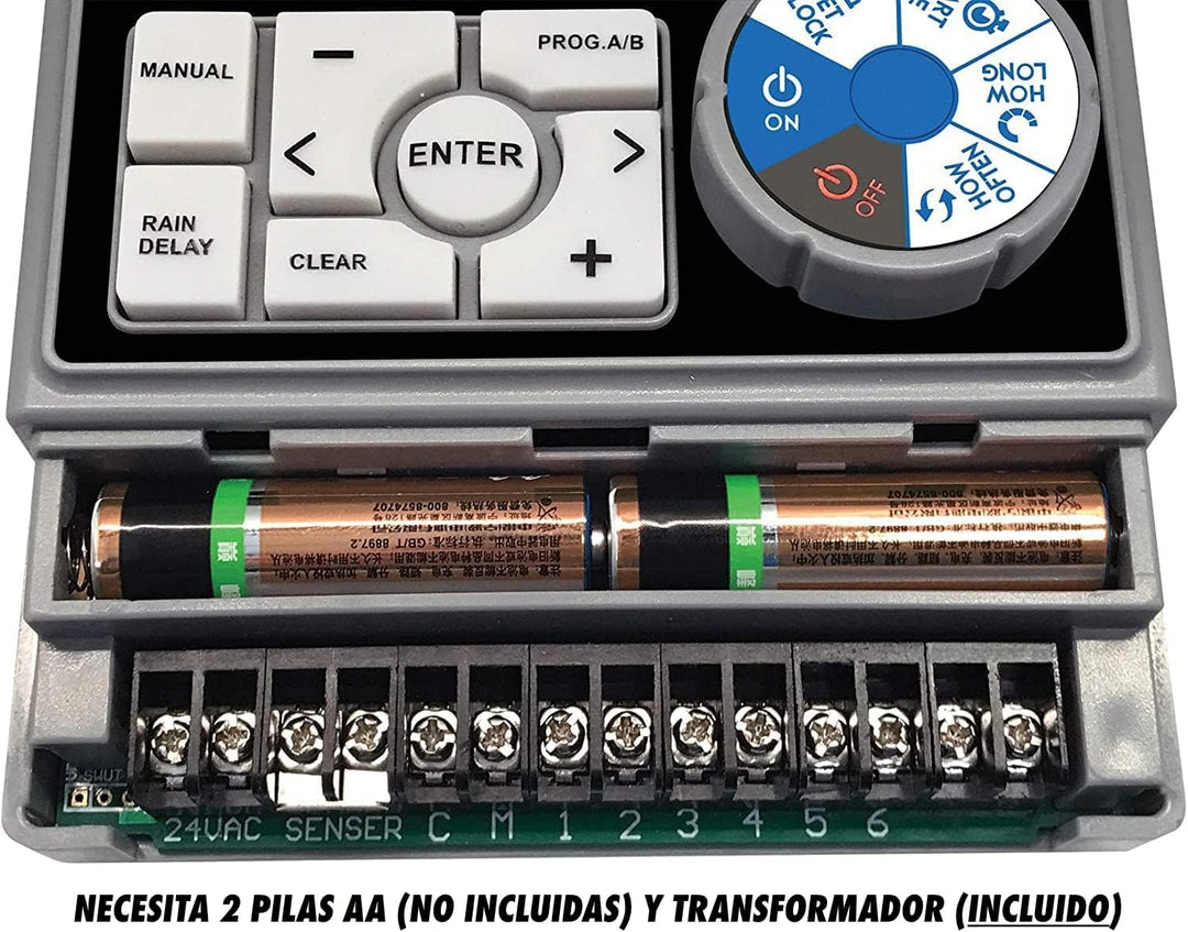 Aqua Control - Automatischer Gartenbewässerungsprogrammierer mit Transformator und LC-Display, Geeig