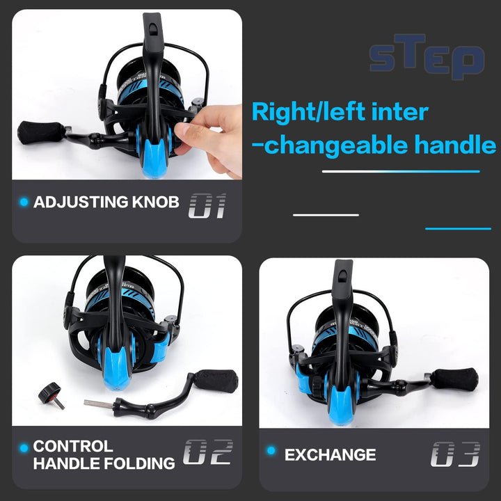 Sougayilang SL Spinnrolle 5,2:1 Hochgeschwindigkeits-Metallspule Leistungsstarke Spinnangelrollen Ka