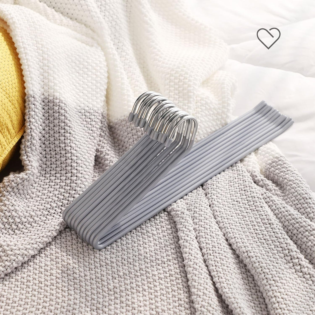 SONGMICS 20 Stück Hosenbügel aus Metall, Kleiderbügel mit offenem Ende und rutschfester Beschichtung