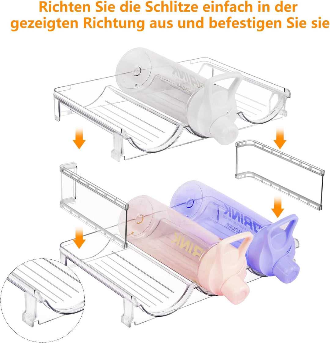 Flaschen Organizer mit 4 Ebenen, Flaschenregal für 12 Flaschen, Rutschfest Transparenter Flaschenhal