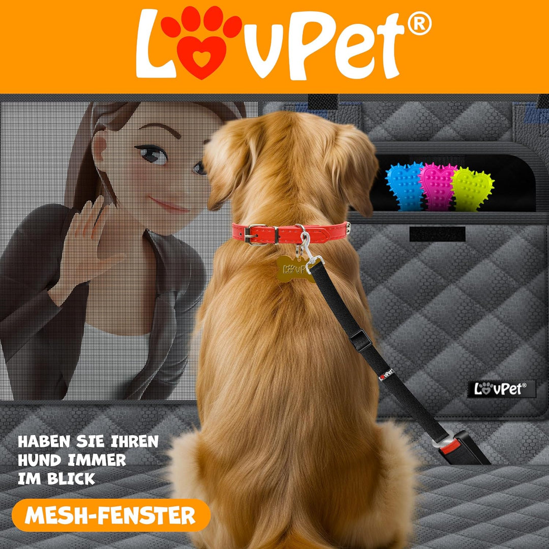 LovPet® 2in1 Hundedecke für Auto Rückbank & Kofferraum mit Seitenschutz und Sichtfenster Kofferraums