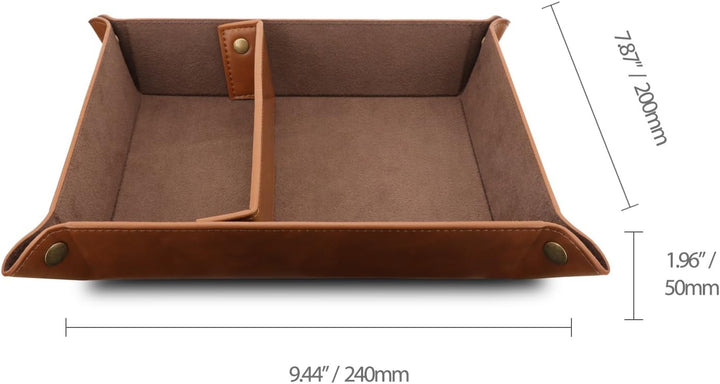 Londo Leder Fernbedienung Organizer und Halter mit Tablet Fach, Fernbedienungshalter (Hellbraun) & L