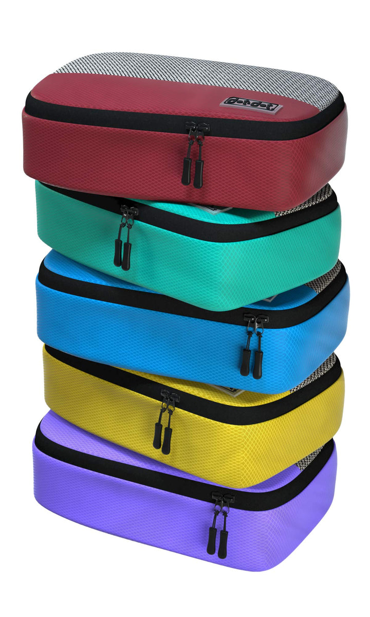Small Travel Packing Cubes - 5 Piece Set Compression Packaging Cube Suitcase Organizer Small 5pc - R