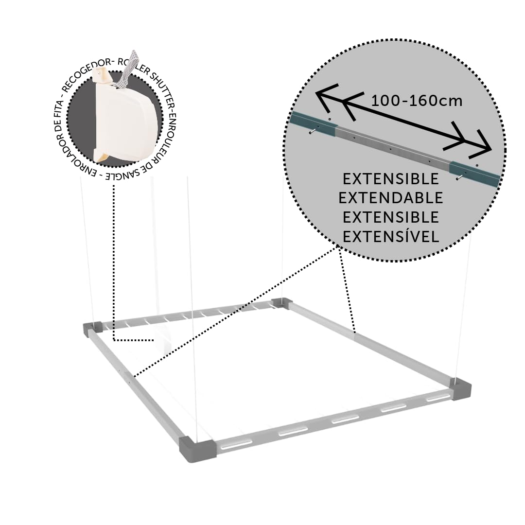Tz Wäschegestell zur Deckenbefestigung, Aluminium