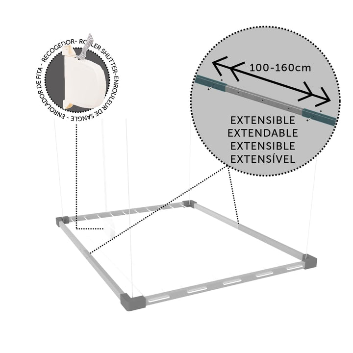 Tz Wäschegestell zur Deckenbefestigung, Aluminium