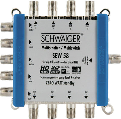 SCHWAIGER SEW58 531 Multischalter (bis zu 8 Teilnehmer, kein Netzanschluss nötig; DVB-T2 geeignet) S
