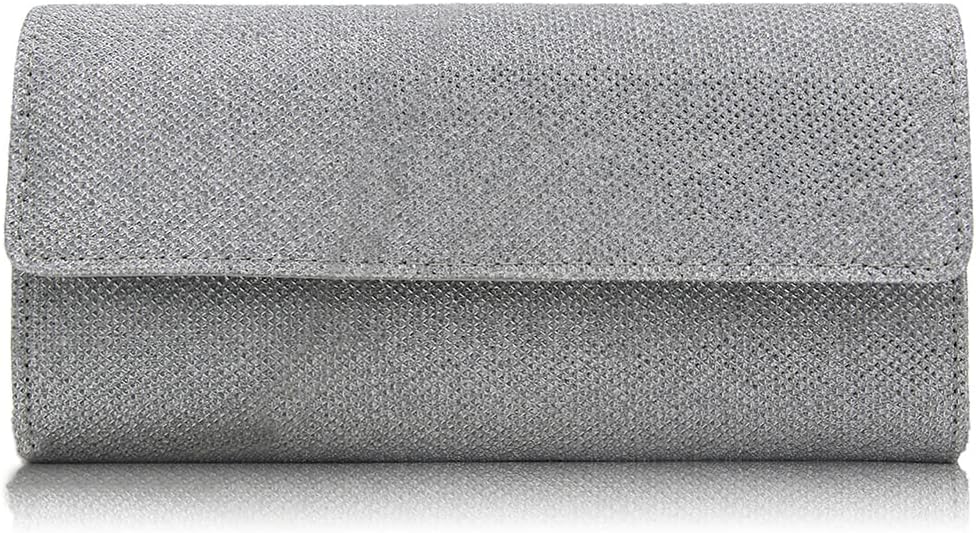 CORIOS Damen Clutch Tasche Pailletten Abendtasche Glitzernde Handtasche mit Abnehmbarer Kette Brautt