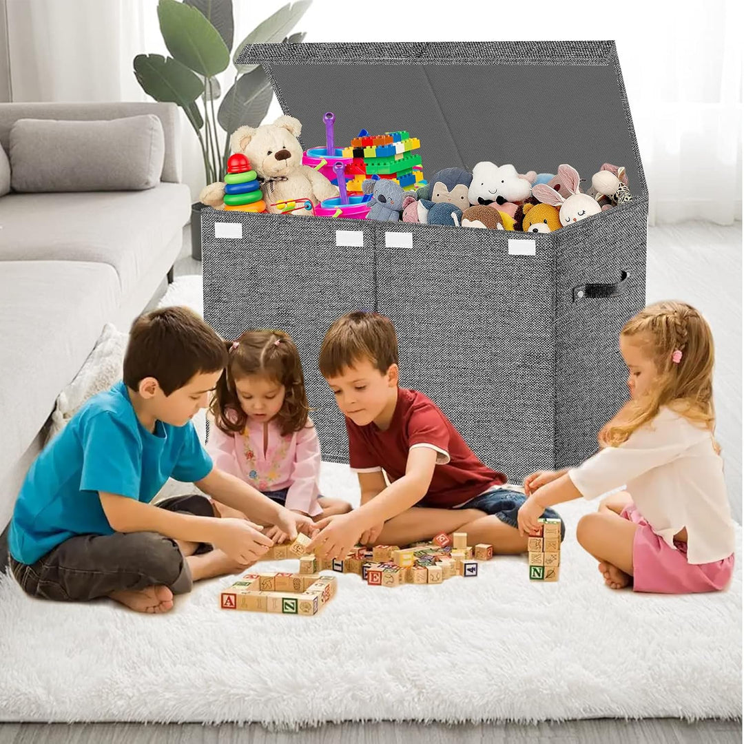 VERONLY Aufbewahrungsbox Spielzeugkiste mit Deckel Kinder - Aufbewahrungskiste 83L Faltbar Aufbewahr