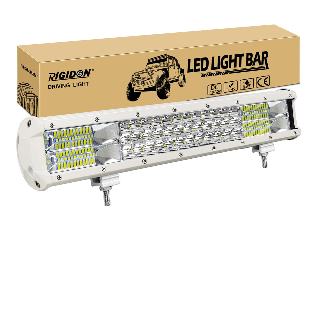RIGIDON 18 Zoll 45 cm 252W aussen alu weiss led lichtleiste, 12V 24V Wasserdicht warmweiss offroad b