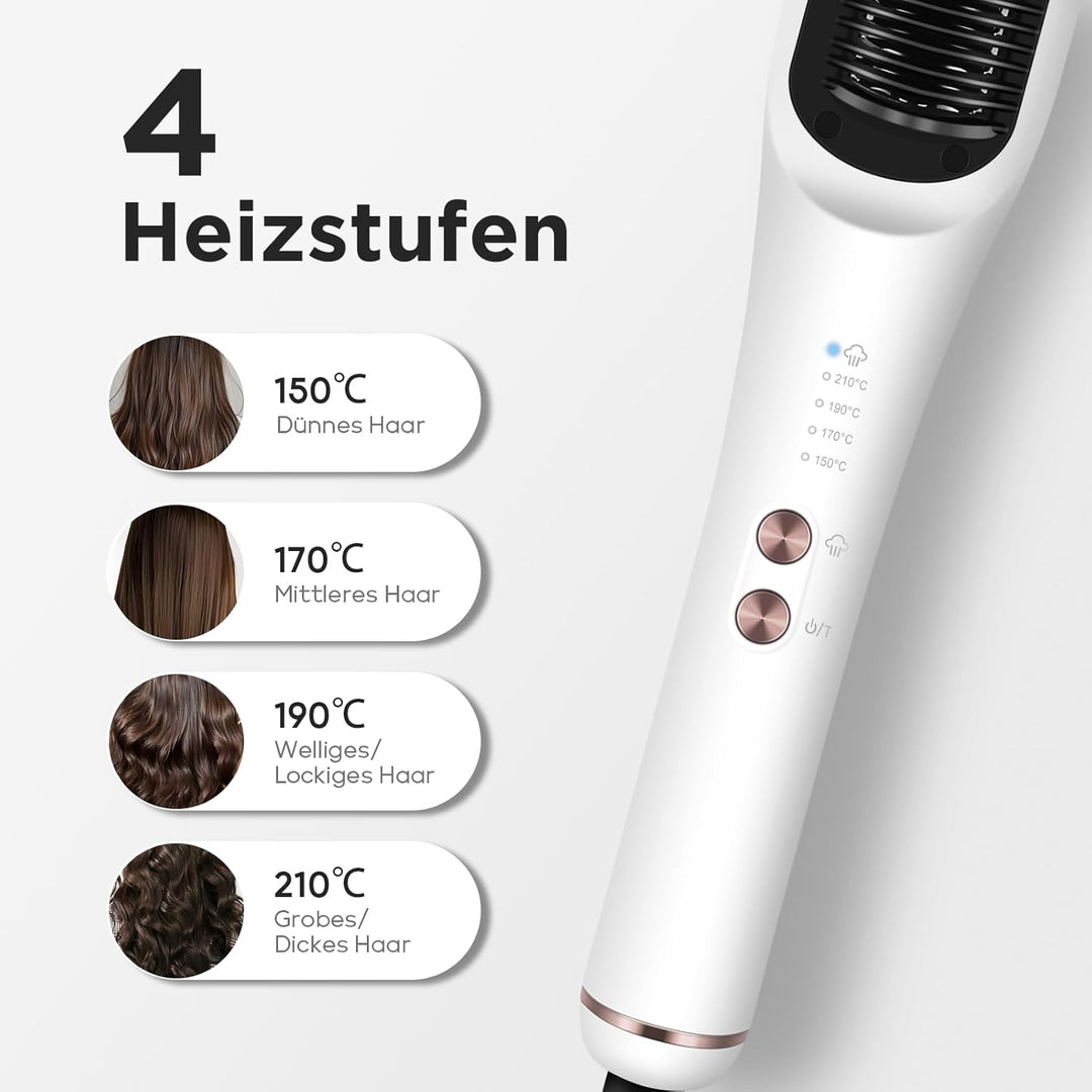Pro Dampf Glättbürste, PARWIN PRO BEAUTY 3-in-1 Haarglätter Bürste, LED-Anzeigeleuchte, Ionentechnol