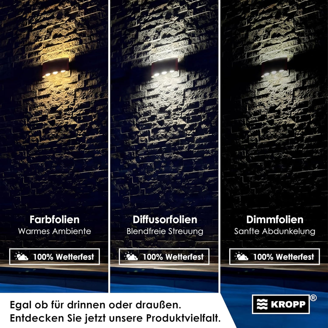 KROPP Selbstklebende Farbfolien für LED Lampen, Zuschnitt 20x12 cm, 3 Töne Warmweiss Farbfilter zur