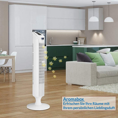 Monzana Turmventilator 70° Oszillationswinkel Fernbedienung 3 Geschwindigkeitsstufen 84cm Timer 1-12