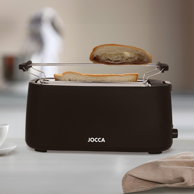 JOCCA Toaster für 2 Scheiben, Nature-Linie / 7 Bräunungsstufen, Auftaufunktion, Aufwärmen und Abbrec